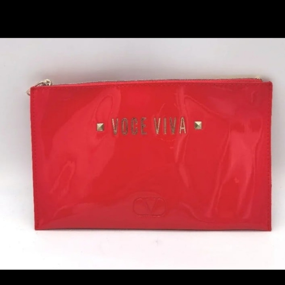🍒 VALENTINO Bag Patent Red Voce Viva Envelope Pouch